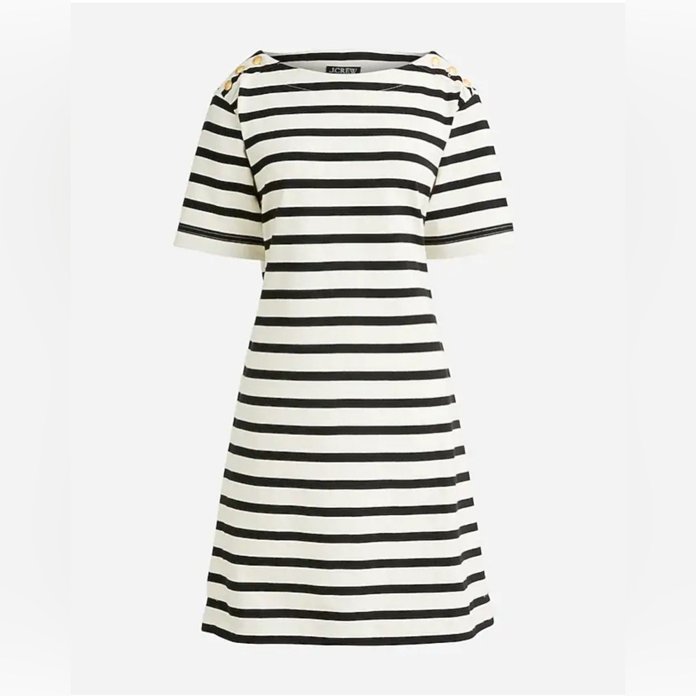 NWT J Crew Striped Black and White T Shirt Dress